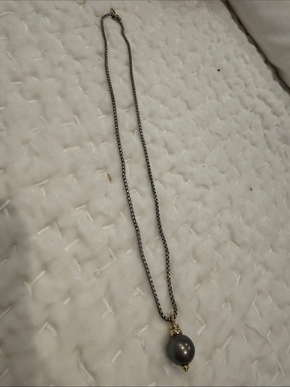 David Yurman Pearl Pendant Necklace - Gray